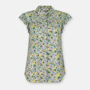Cath Kidston London VALE Cottagecore Floral Blouse Top Frill Sleeve Vintage Vibe